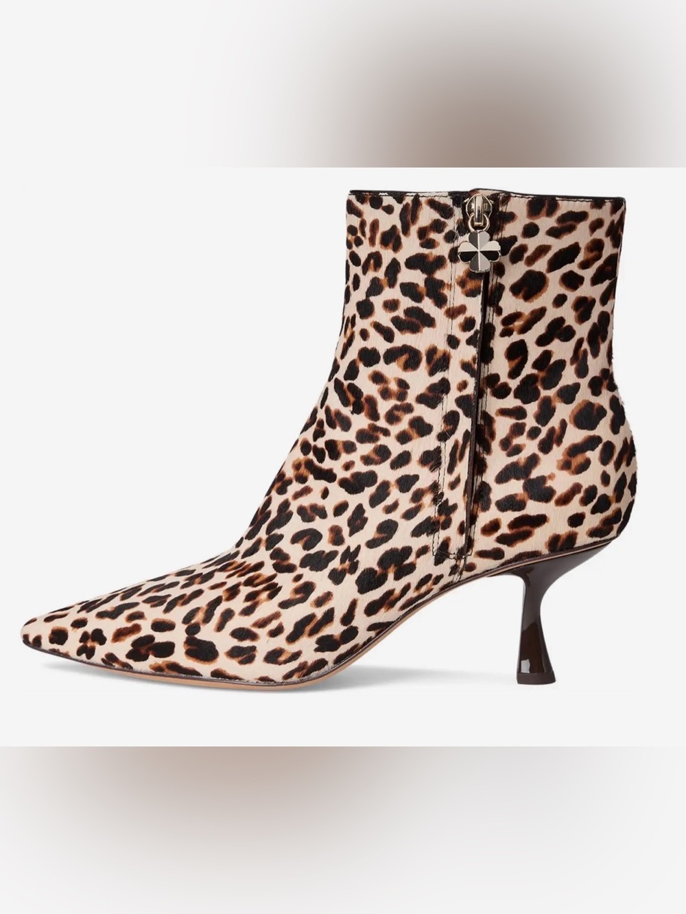 NWT- Kate Spade ‘Adele Downtown Leopard’ Calf-Hair Kitten Heel Ankle Bootie